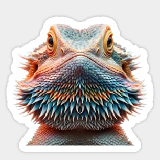 Bearded Dragon Headshot - Head on Multicolor Sticker